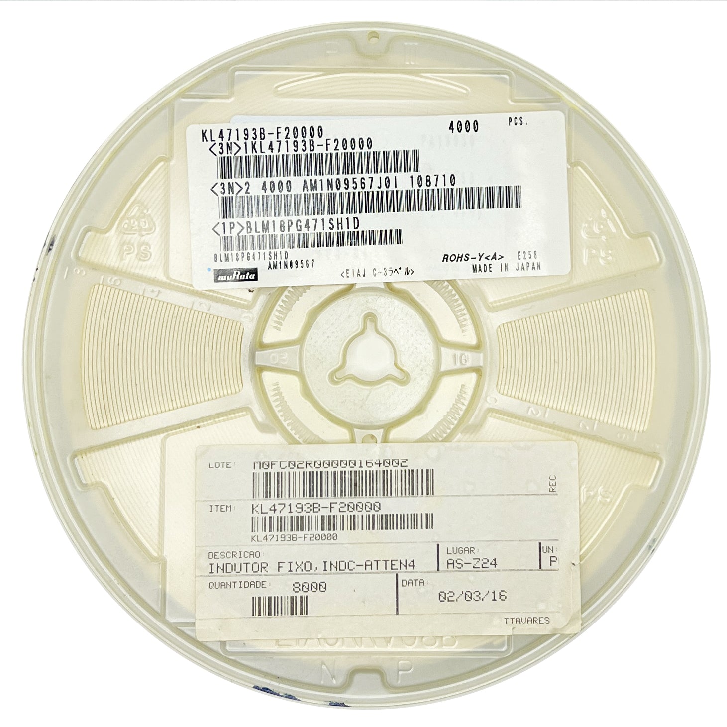 FERRITE EMI SMD BLM18PG471SH1D 470Ω 2A Murata 80,000 pcs
